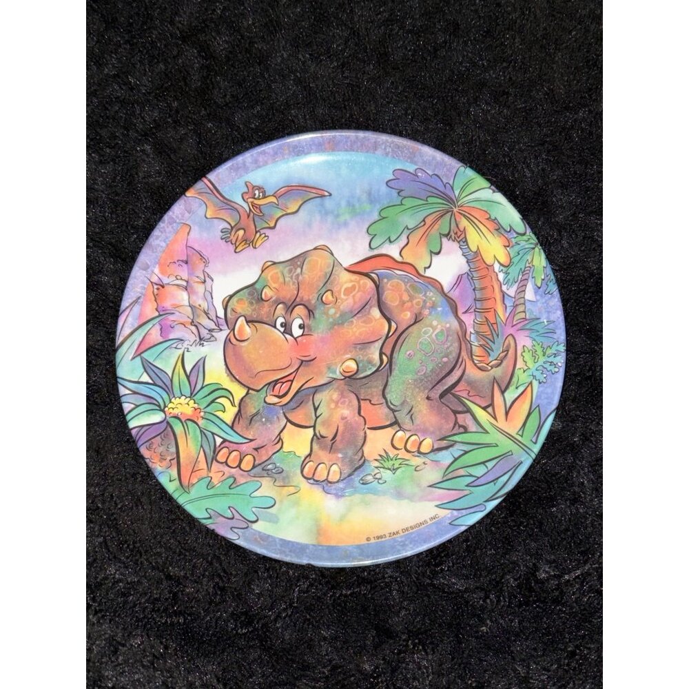 Vintage 1993 Zak Designs The Land Before Time Dinosaur Kids Plate Triceratops
